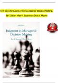 Test Bank for Judgment in Managerial Decision Making&comma; 8th Edition&comma; Max H&period; Bazerman&comma; Don A&period; Moore