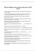 Physics Doppler quiz Exam Expected Questions and Answers &lpar;Verified by Expert&rpar;