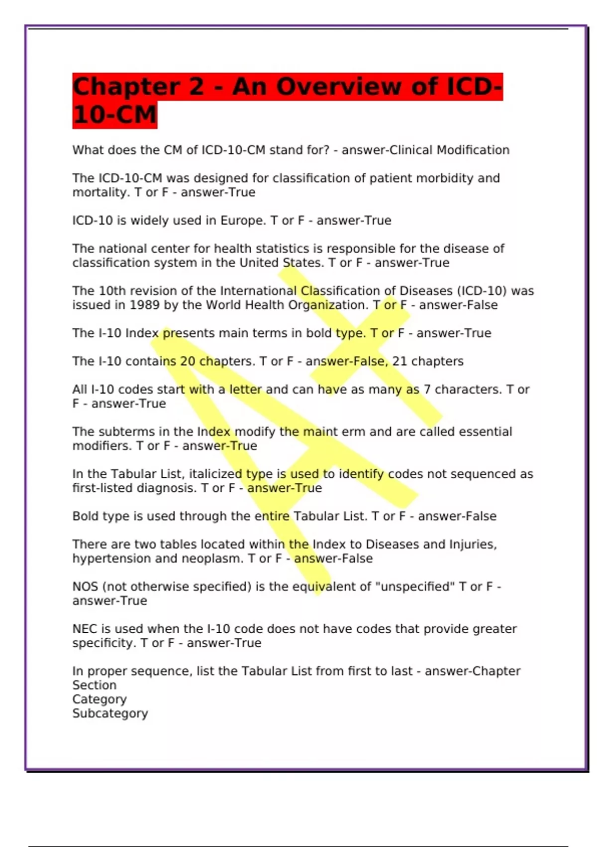 Chapter 2 - An Overview of ICD-10-CM - Chapter 2 - An Overview of ICD ...