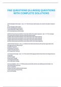 FAE QUESTIONS &lpar;ILLINOIS&rpar; QUESTIONS WITH COMPLETE SOLUTIONS