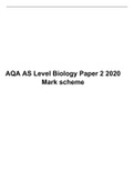 AQA AS Level Biology Paper 2 2020 Mark scheme