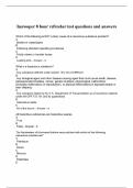 hazwoper 8 hour refresher test Exam Expected Questions and Answers &lpar;Verified by Expert&rpar;