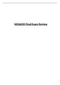 NSG6020 FINAL EXAM REVIEW/ NSG 6020 FINAL EXAM STUDY GUIDE (LATEST-2022): SOUTH UNIVERSITY