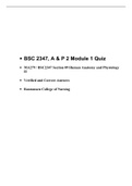 BSC 2347 AP 2 Module 1 Quiz  (3 Latest Versions), BSC 2347 AP 2 (Latest) Human Anatomy and Physiology II, Secure HIGHSCORE, Rasmussen College