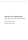 BSC 2347 AP 2 Module 8 Quiz (3 Latest Versions), BSC 2347 AP 2 (Latest) Human Anatomy and Physiology II, Secure HIGHSCORE, Rasmussen College