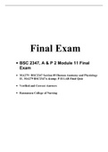 BSC2347 Module 11 Final Exam,(Version 4), BSC 2347 AP 2 (Latest) Human Anatomy and Physiology II, Secure HIGHSCORE, Rasmussen College