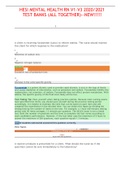 HESI MENTAL HEALTH RN V1-V3 2020&sol;2021 TEST BANKS &lpar;ALL TOGETHER&rpar;--NEW&excl;&excl;&excl;&excl;&excl;