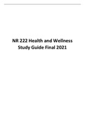 Chamberlain College of Nursing NR 222 Health and Wellness Study Guide Final 2021