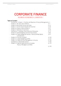 Summary Corporate Finance
