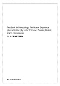 Test Bank for Microbiology The Human Experience (Second Edition) By John W. Foster Zarrintaj Aliabadi Joan L. Slonczewski ALL CHAPTERS