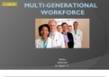 MHA 543 : Benchmark Assignment- Multigenerational Workforce, power point presentation, A+ Work.
