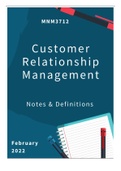 Summary  MNM3712 (2022) - Customer Relationship Management (CRM)