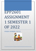 EPP2601 ASSIGNMENT 1 SEMESTER 1 OF 2022 [756733]