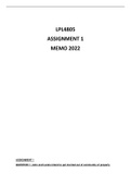 LPL4805 ASSIGNMENT 1 SEMESTER 1 2022 MEMO