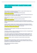 CEN RESPIRATORY QUESTIONS AND ANSWERS LATEST UPDATE 
