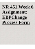 NR 451 Week 6 Assignment: EBPChange Process Form