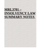 MRL3701 – INSOLVENCY LAW SUMMARY NOTES 2022