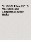 NURS 520 TINA JONES Musculoskeletal | Completed | Shadow Health