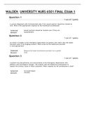 WALDEN UNIVERSITY NURS 6501 FINAL EXAM 1 QUESTIONS AND ANSWERS
