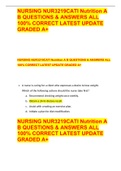 NURSING NUR3219CATI Nutrition A B QUESTIONS & ANSWERS ALL 100% CORRECT LATEST UPDATE GRADED A+