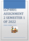 LCP4801 ASSIGNMENTS 1 & 2 FOR SEMESTER 1 OF 2022