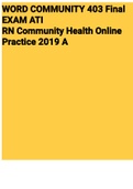 WORD COMMUNITY 403 Final EXAM ATI RN Community Health Online Practice 2022 A