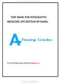 TEST BANK FOR INTEGRATIVE MEDICINE 4TH EDITION BY RAKEL 2022 UPDATE