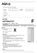 AQA GCSE MATHEMATICS Foundation Tier Paper 1 Non-Calculator NOV 2018