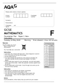 AQA GCSE MATHEMATICS Foundation Tier Paper 1 Non-Calculator MAY 2020