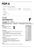AQA GCSE MATHEMATICS Foundation Tier Paper 2 Calculator JUNE 2017