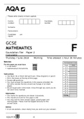 AQA GCSE MATHEMATICS Foundation Tier Paper 2 Calculator JUNE 2018