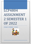 LCP4804 ASSIGNMENT 2 SEMESTER 1 OF 2022 [719843]