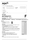 AQA GCSE MATHEMATICS Foundation Tier Paper 2 Calculator JUNE 2020