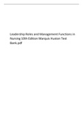 Leadership Roles and Management Functions in Nursing 10th Edition Marquis Huston Test Bank&period;pdf