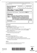 Pearson Edexcel GCSE (9–1) History Paper 1: Thematic study and historic environment Option 11: Medicine in Britain, c1250–present and The British sector of the Western Front, 1914–18: injuries, treatment and the trenches