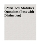 BMAL 590 Statistics Questions (Pass with Distinction)