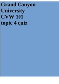 Grand Canyon University CVW 101 topic 4 quiz