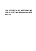 2020 HESI HEALTH ASSESSMENT NURSING RN V1 100 Questions with answers.