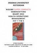 Compacte samenvatting Health operations management - Vissers & Roger 2005 - Nieuw maart 2022