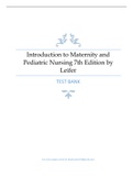 Test Bank - Introduction to Maternity and Pediatric Nursing 7th Edition by Leifer