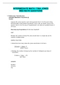 INTERMEDIATE MATH &sol; TINA JONES MED MATH QUESTIONS
