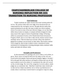 NR 103 CEAP&lpar;CHAMBERLAIN COLLEGE OF NURSING&rpar; REFLECTION &colon; TRANSITION TO NURSING PROFESSION