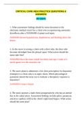 CRITICAL CARE HESI PRACTICE QUESTIONS & ANSWERS