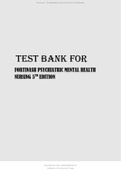 TEST BANK FOR FORTINASH PSYCHIATRIC MENTAL HEALTH NURSING 5TH EDITION&period;