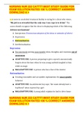 NURSING NUR 222 CATTTT BEST STUDY GUIDE FOR EXAM SOLUTION RATED 100 &percnt; CORRECT ANSWERS DOWNLOAD A &plus;