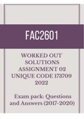 Summary FAC2601 - Exam Pack with Assignment 02 Memo / Unique Code 173709 (2022)