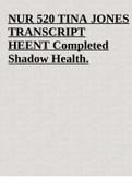 NUR 520 TINA JONES TRANSCRIPT HEENT Completed Shadow Health