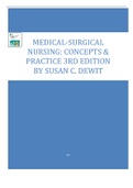 MEDICAL-SURGICAL NURSING: CONCEPTS & PRACTICE 3RD EDITION BY SUSAN C. DEWIT 