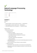 College notes Natural Language Processing Technology (L_AAMAALG005) 