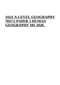 AQA A-LEVEL GEOGRAPHY 7037/2 PAPER 2 HUMAN GEOGRAPHY MS 2020. 
